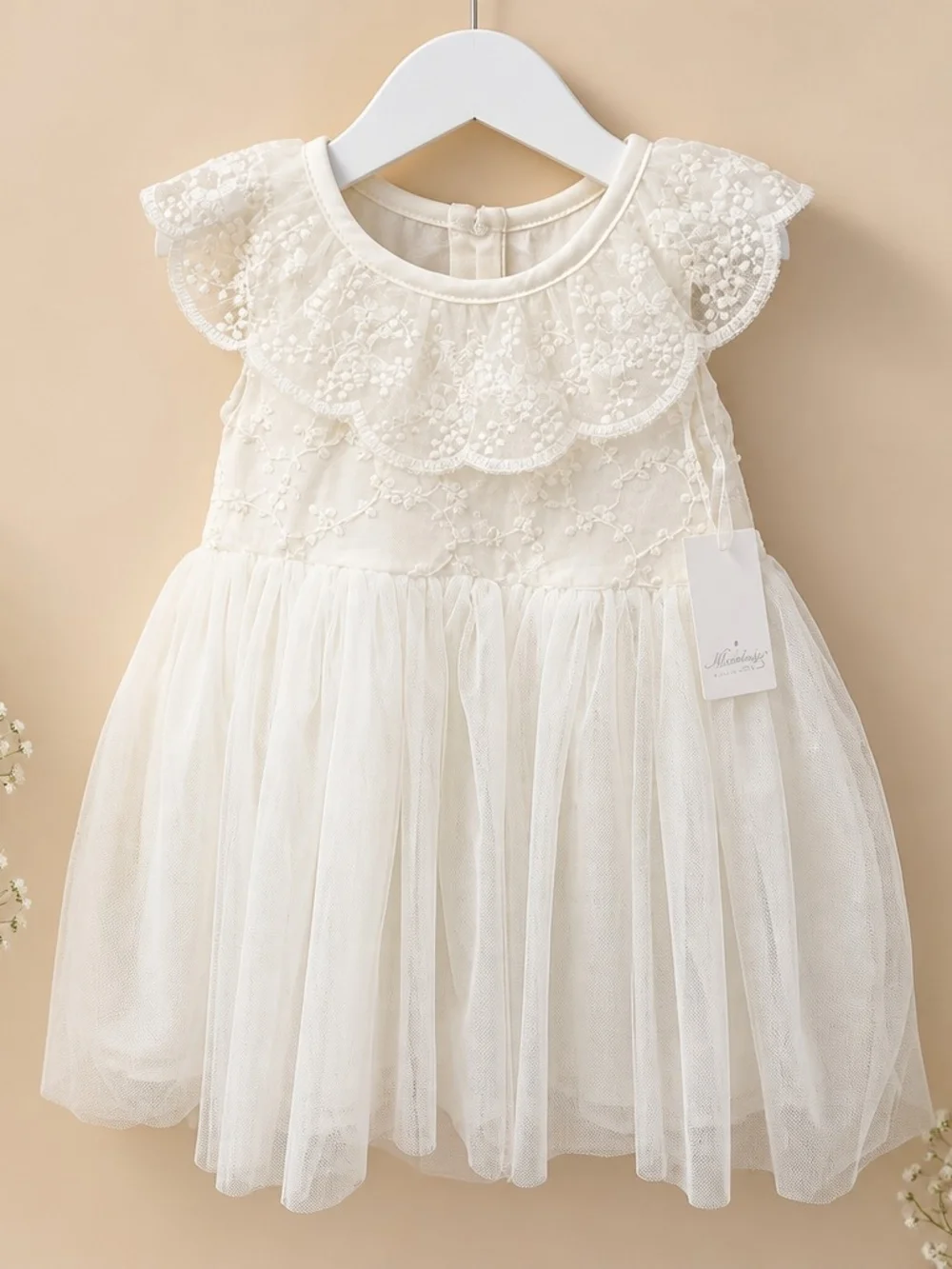 Classic White Lace Tulle Kids Dress